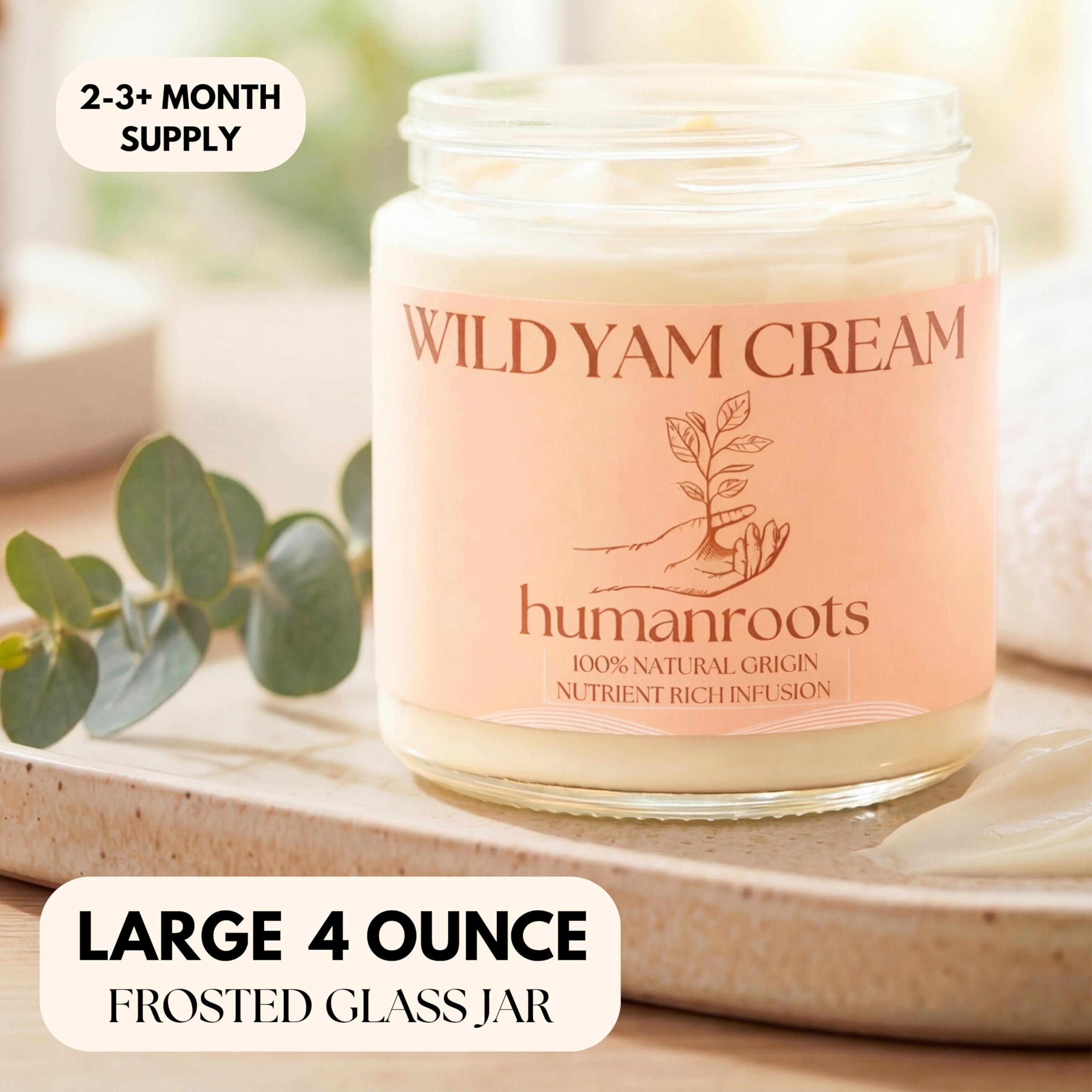 Humanroots Wild Yam Root and botanicals close-up supporting balance naturally