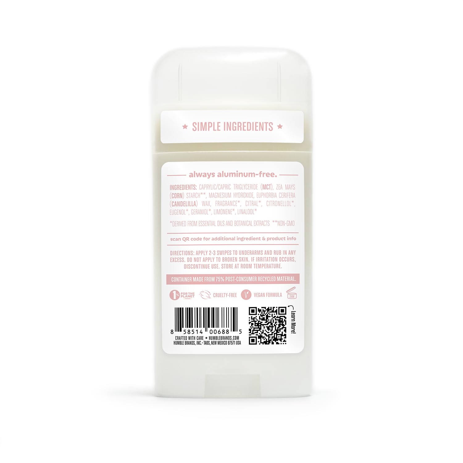 Humble Brands Leaping Bunny certified cruelty-free deodorant