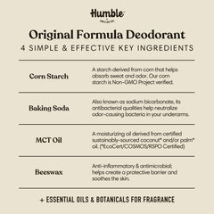 Humble Brands non-GMO corn starch ingredient focus for gentle moisture management.
