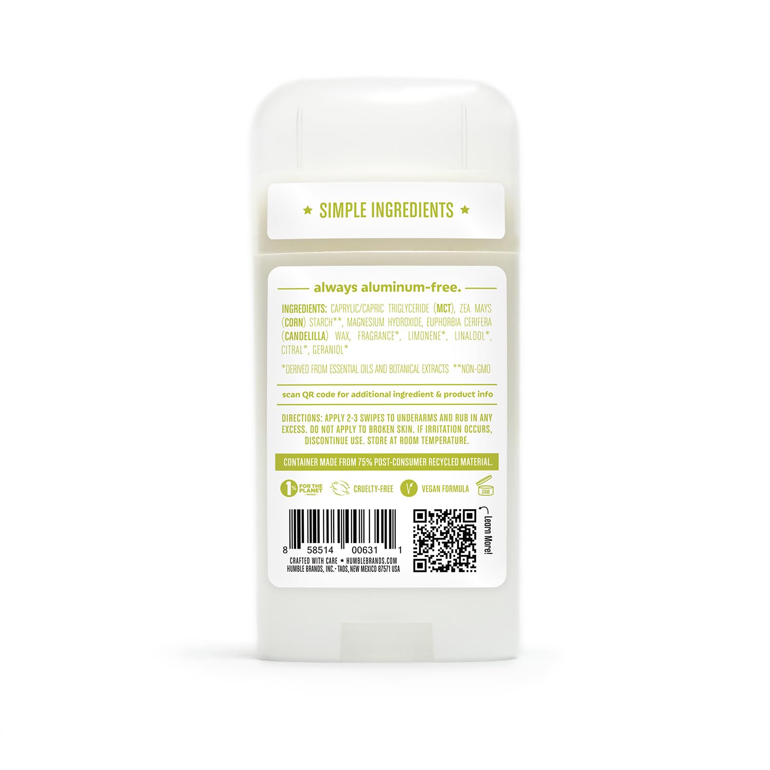 Humble Brands pack of three aluminum-free deodorants.