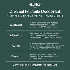 HUMBLE Original Formula deodorant application on arm for smooth texture.