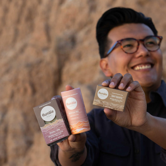 Humble Simple and True cold-process bar soap close-up highlights rich lather from plant oils.