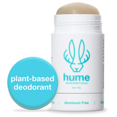 Hume Supernatural aluminum-free deodorant bottle offering long-lasting odor control.