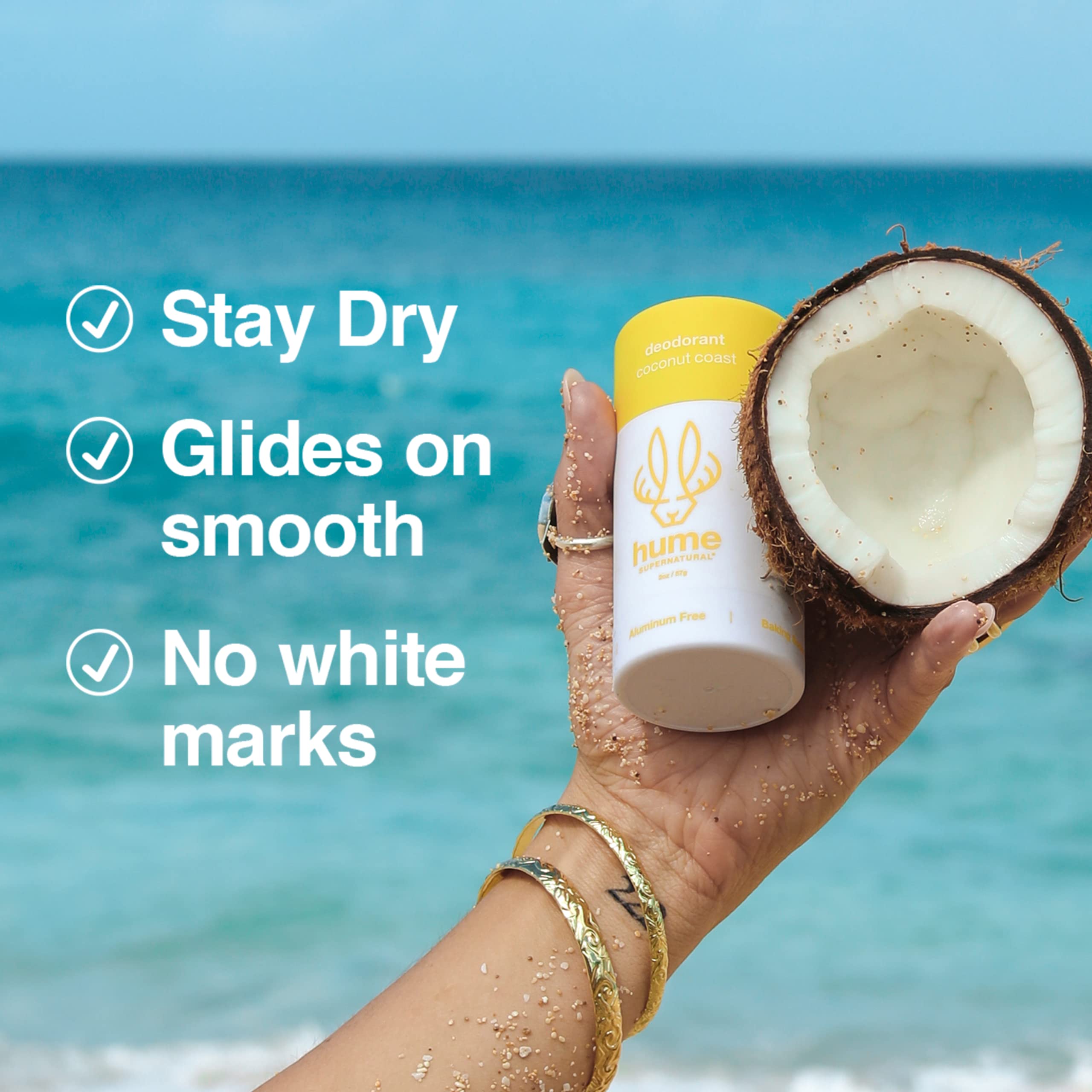 Hume Supernatural aluminum-free formula protects skin without irritation