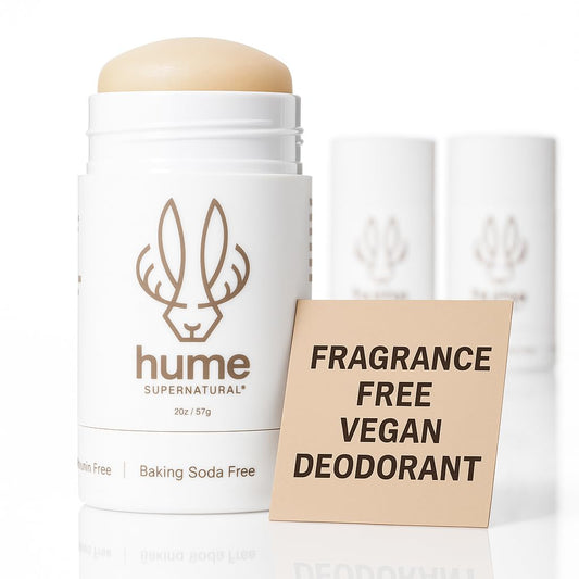 Hume Supernatural clear stick application for aluminum-free odor control throughout the day