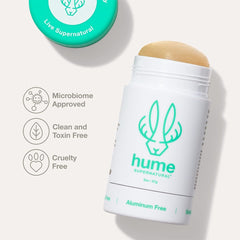 Hume Supernatural clear-stick formula applies smoothly with no white residue.