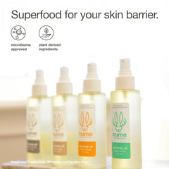 HUME SUPERNATURAL light mist delivers a non-greasy finish with no residue.