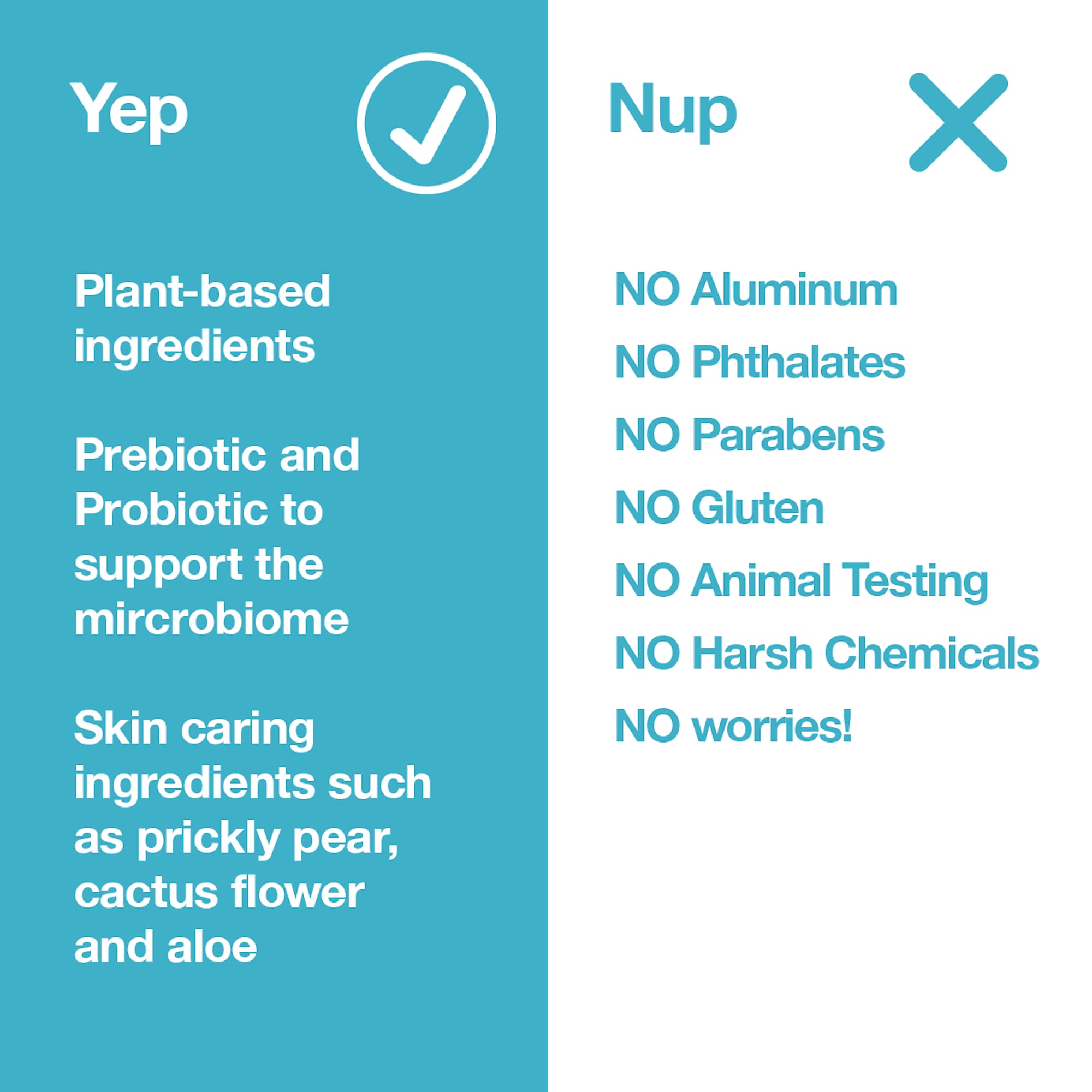 Hume Supernatural prebiotic-probiotic formula supports skin microbiome while protecting odor.