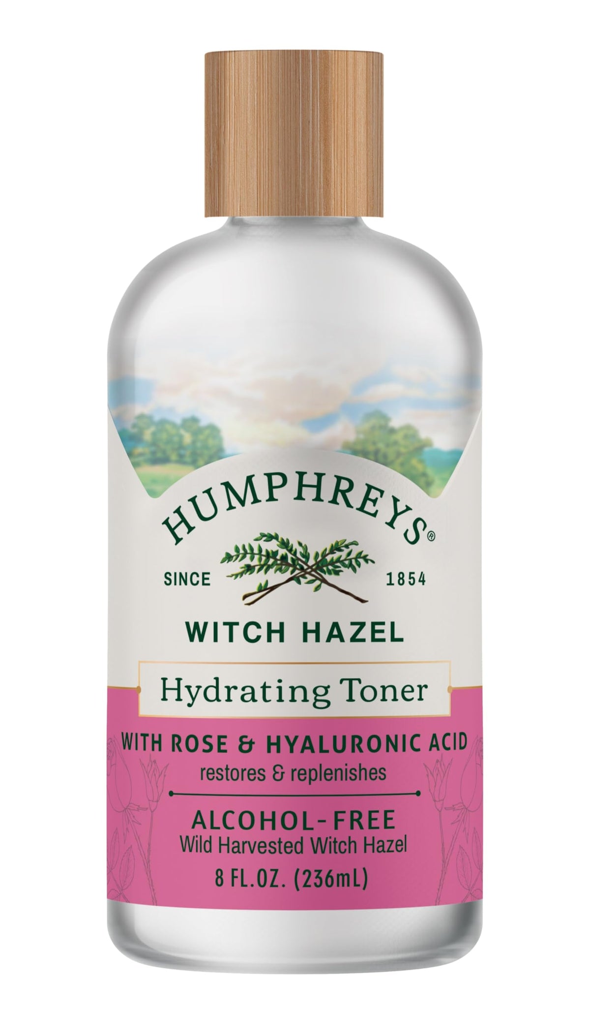 Humphreys Witch Hazel Hydrating Toner bottle for daily refreshing hydration.