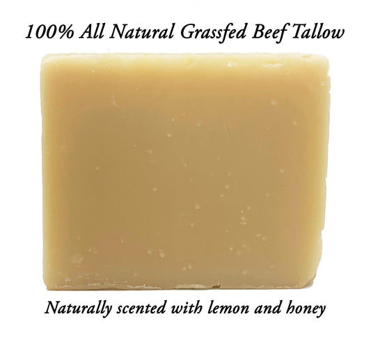 Hunter Cattle Co. Meadow Bloom Tallow Bar Soap, honey lemon, gentle cleanse for sensitive skin