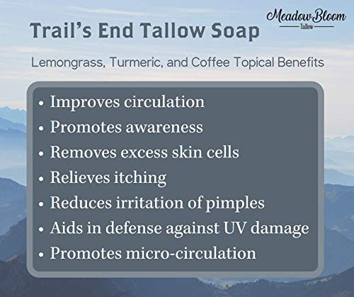 Meadow Bloom Tallow Soap bars side-by-side show moisturizing lather