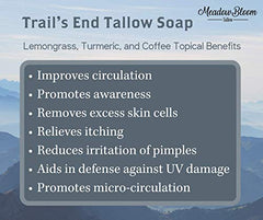 Meadow Bloom Tallow Soap bars side-by-side show moisturizing lather