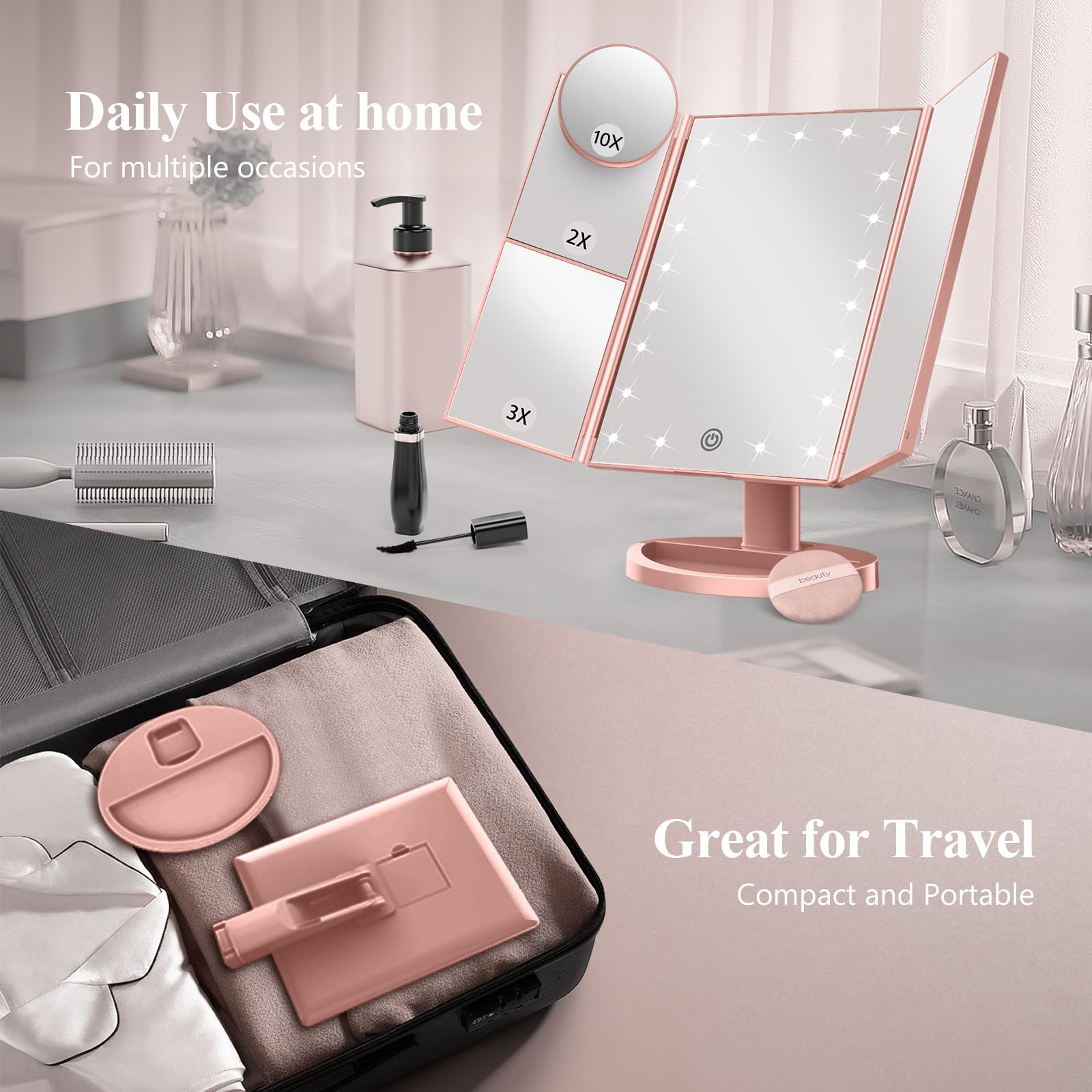 HUONUL 10x magnification for close-up makeup detail in comfort