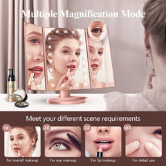 HUONUL folded-trifold mirror ready for compact storage on desks or vanities