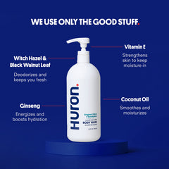 Huron body wash aromatic greens scent for lasting freshness
