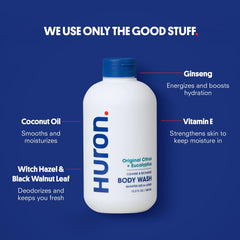 Huron Sandalwood & Black Pepper bottle with masculine scent