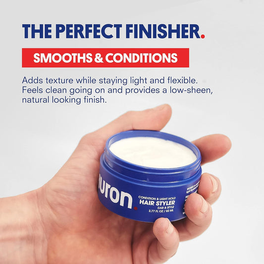 Huron Clean Citrus Woods cream texture highlights lightweight formula for flexible hold.