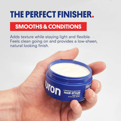 Huron Clean Citrus Woods cream texture highlights lightweight formula for flexible hold.