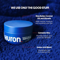 Huron Clean Citrus Woods hair definition captures natural texture with a matte finish.
