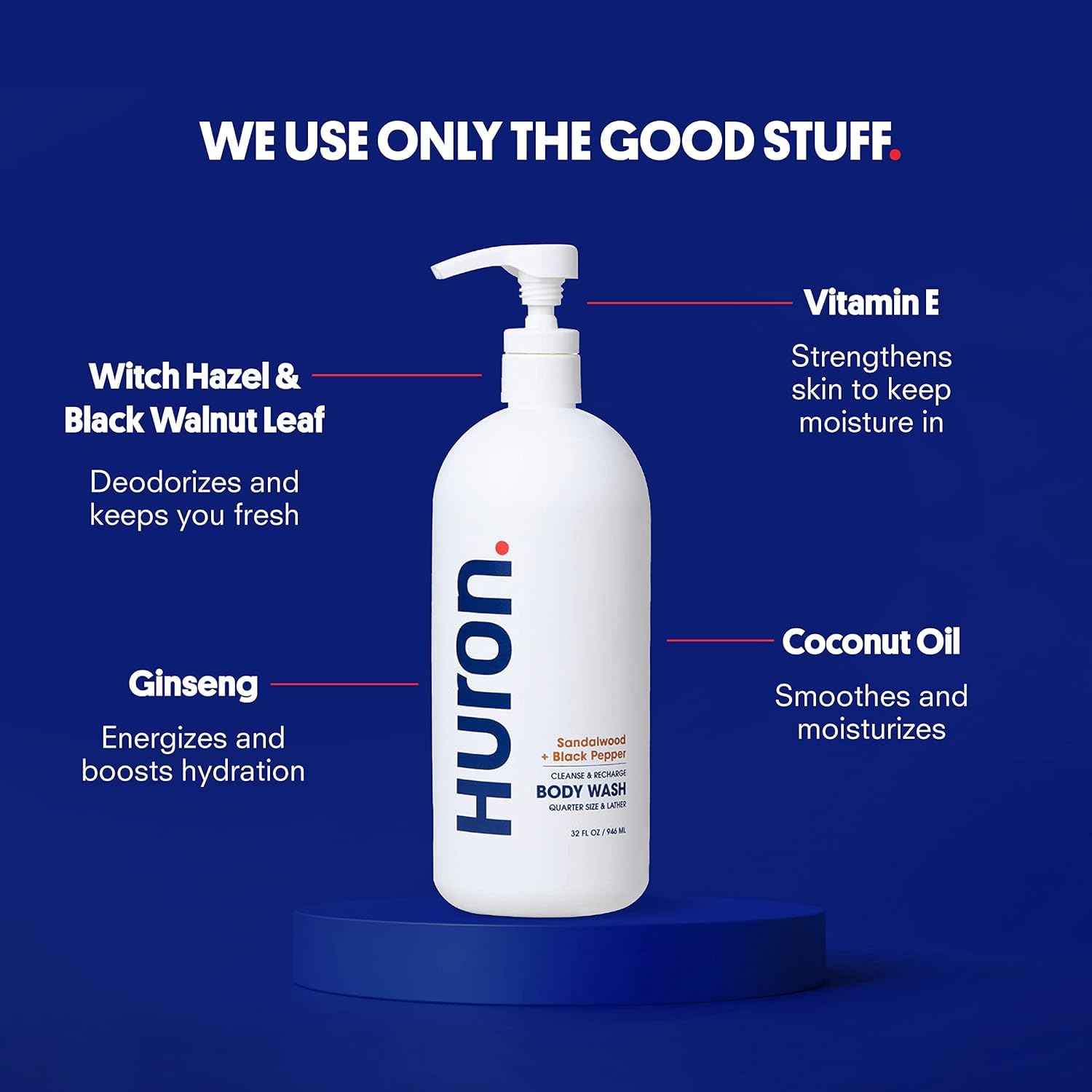 Huron jumbo shower kit conditioner bottle front highlighting lightweight hydration for dull hair