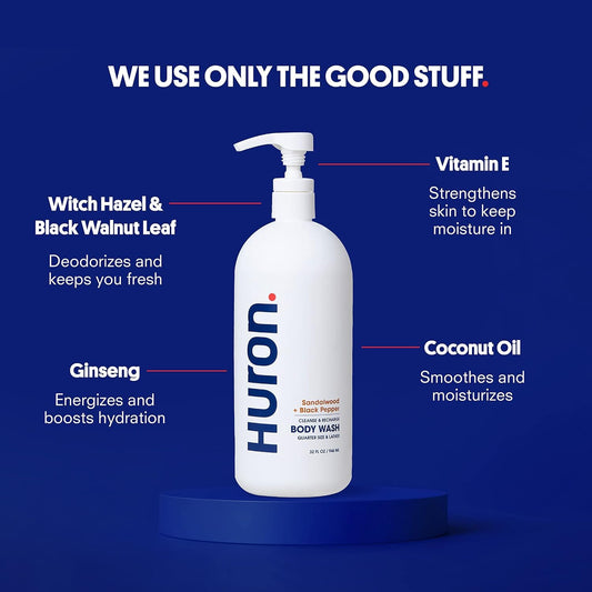 Huron jumbo shower kit conditioner bottle front highlighting lightweight hydration for dull hair
