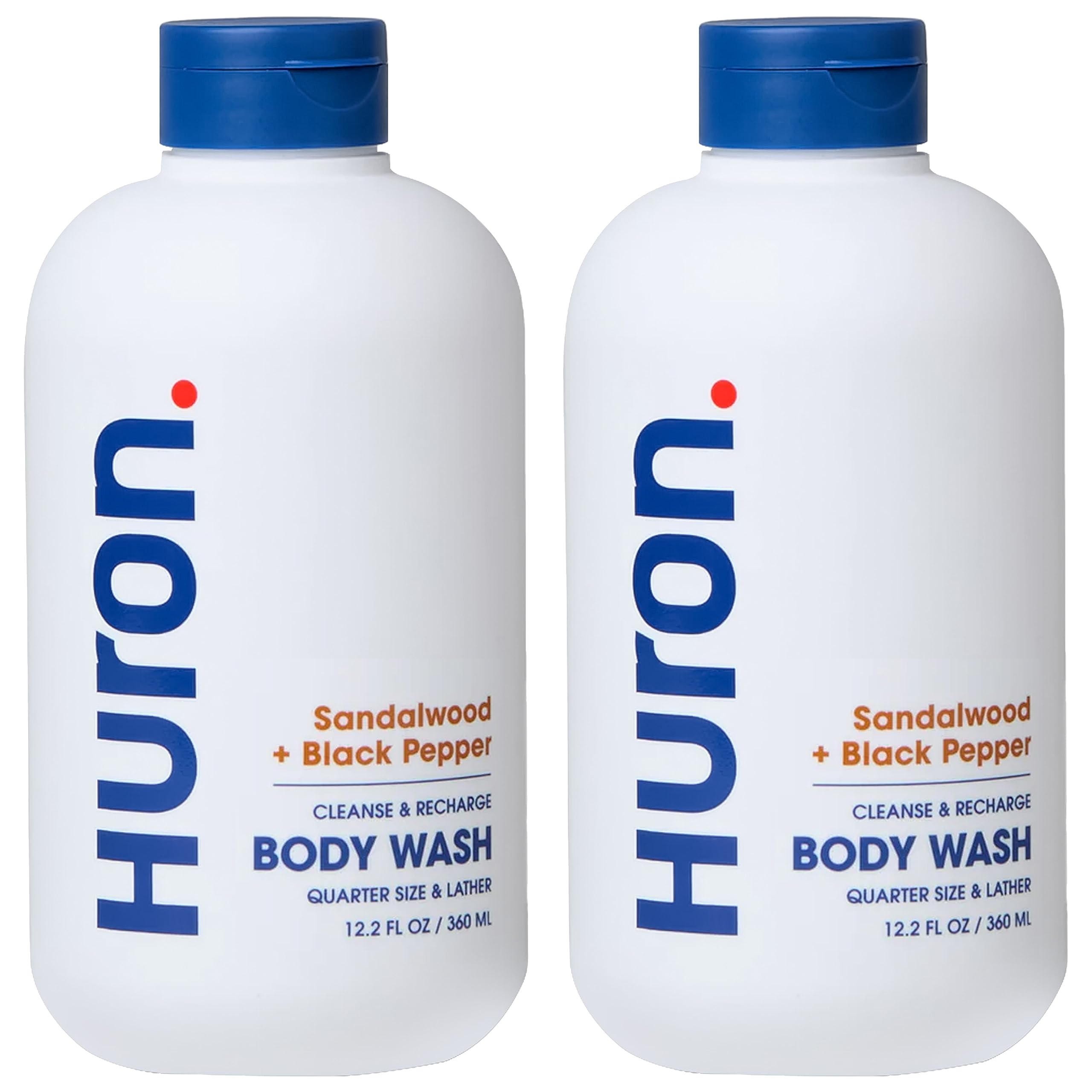 Huron men’s body wash bottle front for a refreshing morning shower ritual