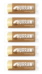 Hurraw! Coconut Lip Balm 5-pack tubes ready for daily use and travel