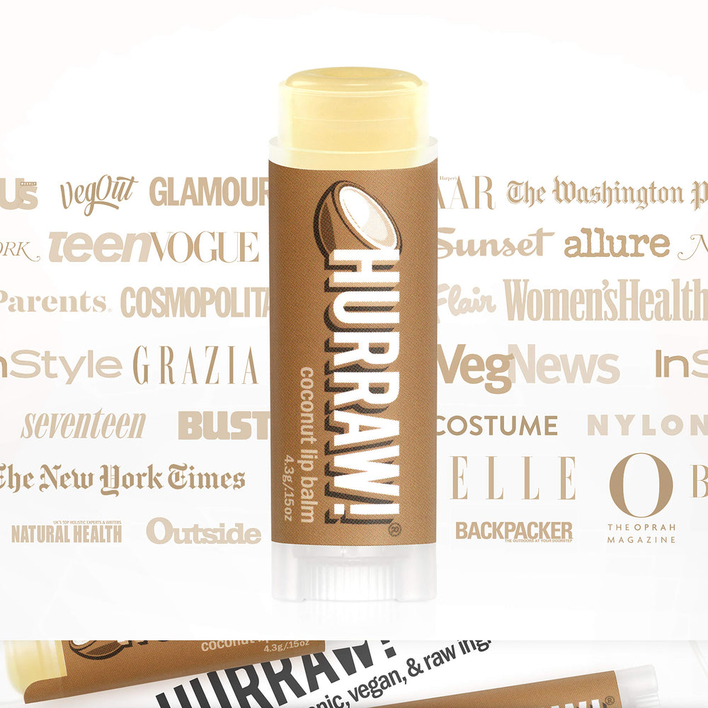 Texture close-up of Hurraw! Coconut Lip Balm for lip softness