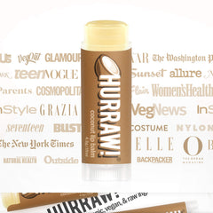 Texture close-up of Hurraw! Coconut Lip Balm for lip softness