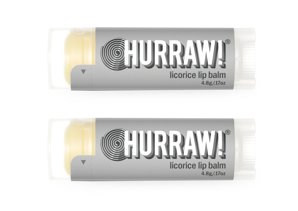 Hurraw! Licorice lip balm in oval tubes delivers smooth hydration