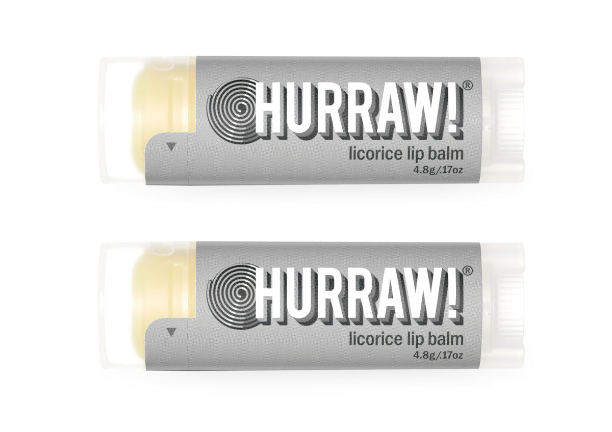 Hurraw! Licorice lip balm in oval tubes delivers smooth hydration