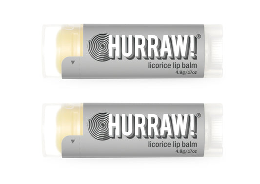 Hurraw! Licorice lip balm in oval tubes delivers smooth hydration
