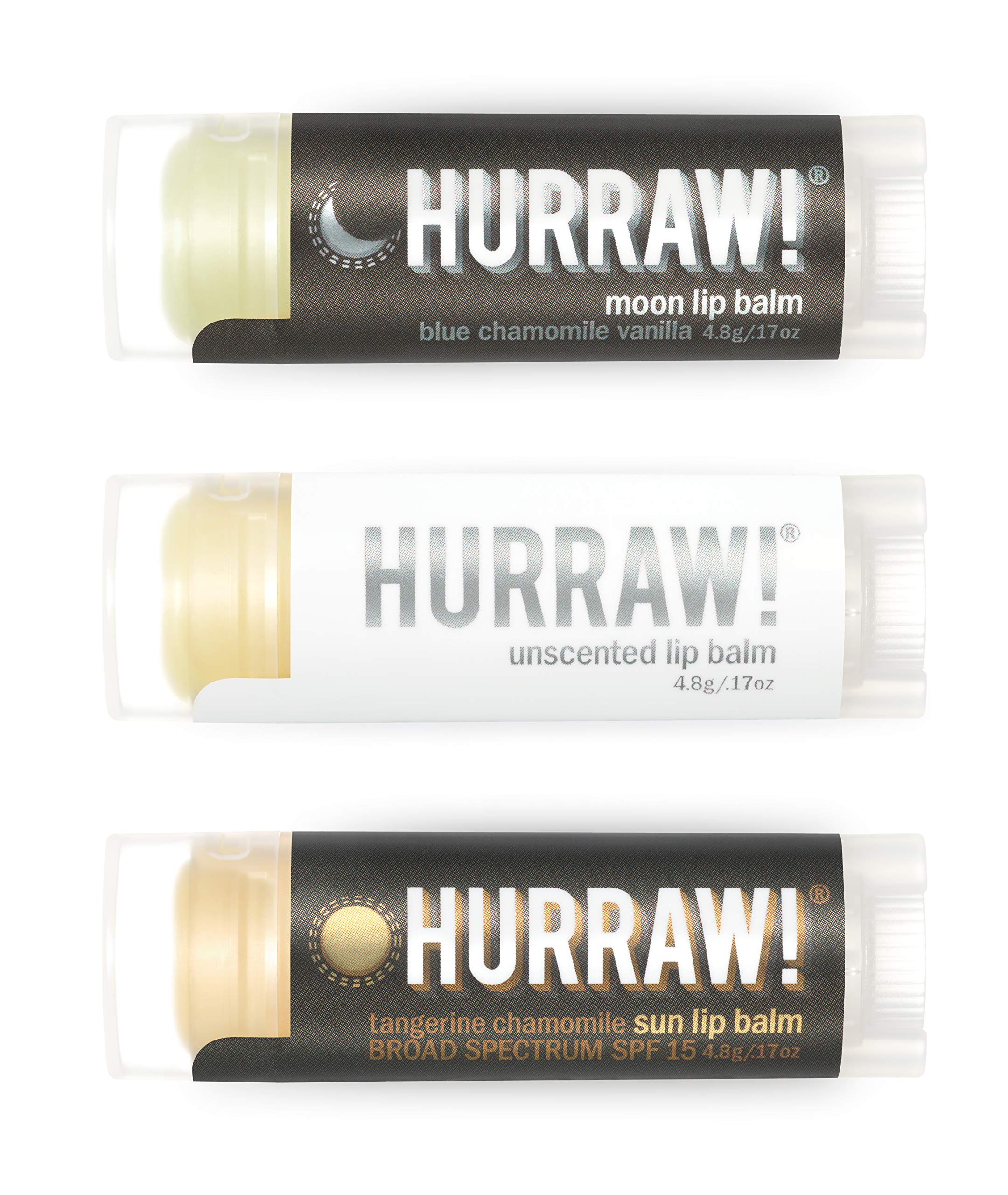 Hurraw Moon Night Unscented SPF15 pack for daily lip care and protection