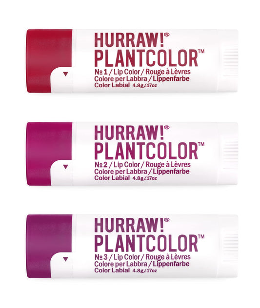 Hurraw! Plantcolor Lip Color №1 red-opaque swatch showing bold plant-based color