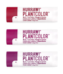 Hurraw! Plantcolor Lip Color №1 red-opaque swatch showing bold plant-based color