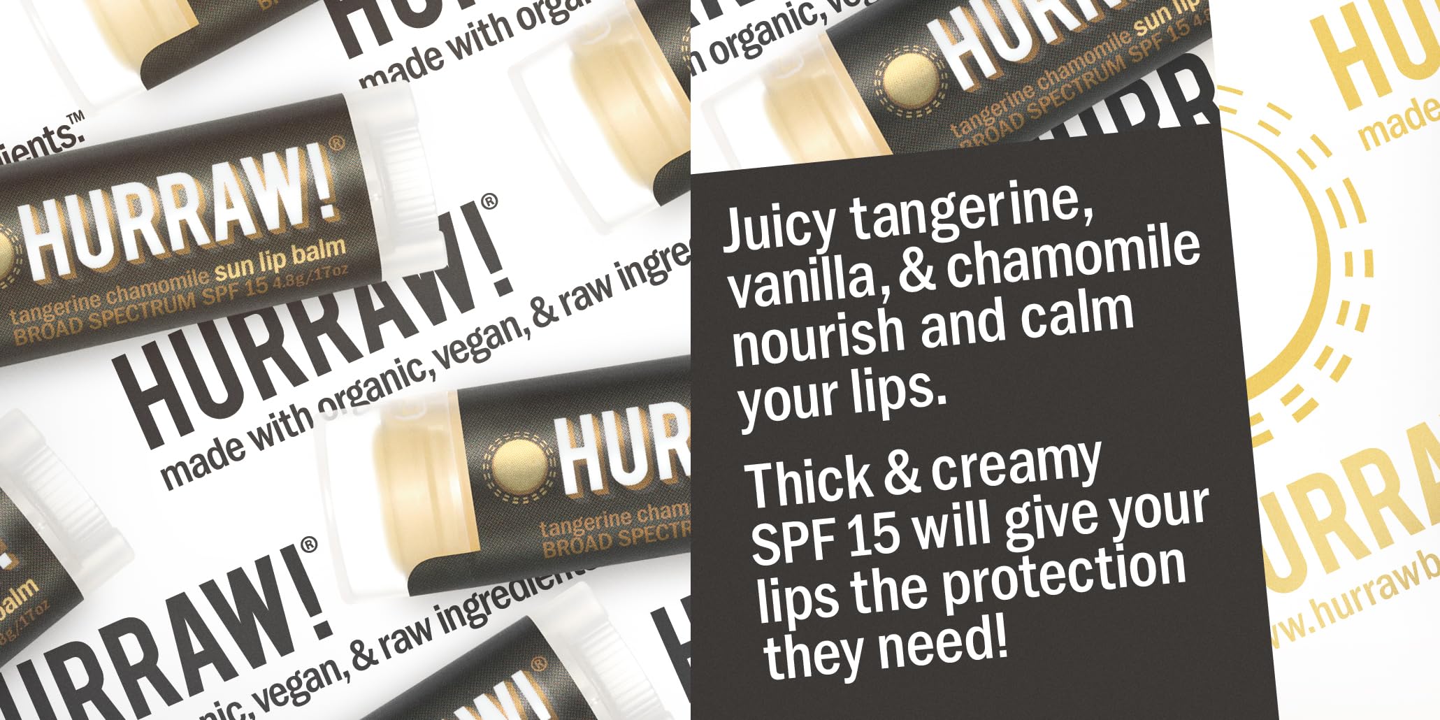 Hurraw! Broad-spectrum SPF 15 lip balm for reliable sun-ready lips.