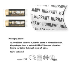 Hurraw! Zinc Oxide SPF 15 lip balm with mineral protection for sunny days.
