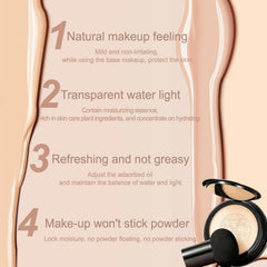 Hush Cosmetics sensitivity-friendly formula closeup reveals smooth, cakeless finish.