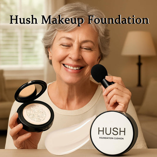 Hush Makeup Ivory fair swatch closeup reveals pink-neutral undertones and natural coverage