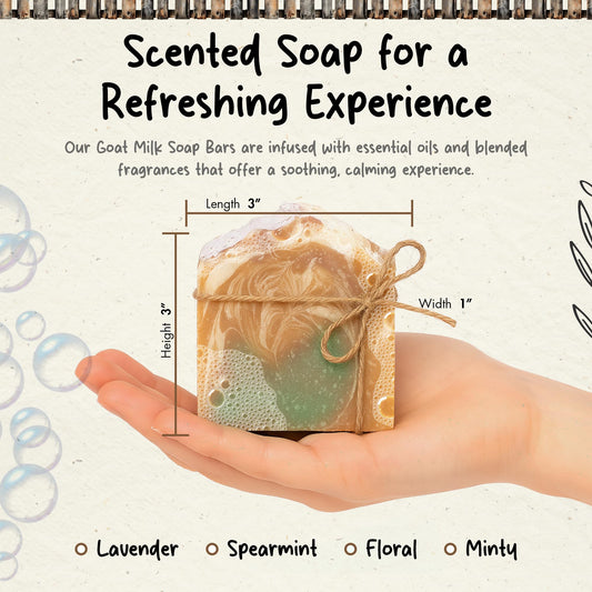 HushHush Farm Lavender Mint soap closeup showing creamy lather for sensitive skin.