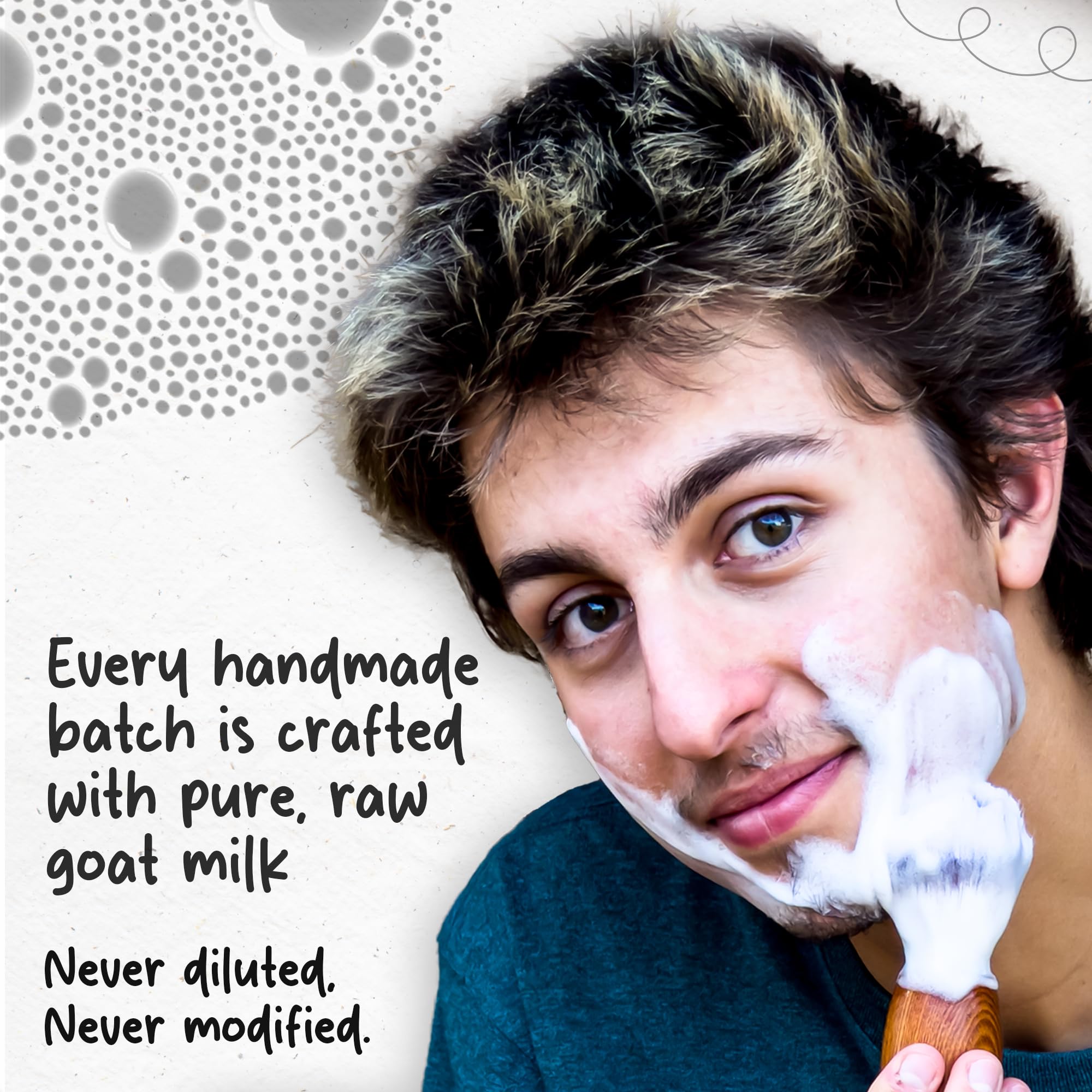 HushHush Farm tea tree shaving soap visual highlights cooling, refreshing feel after use.