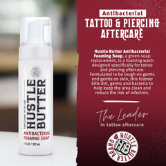 Hustle Bubbles foaming cleanser close-up showing rich lather for ink care.