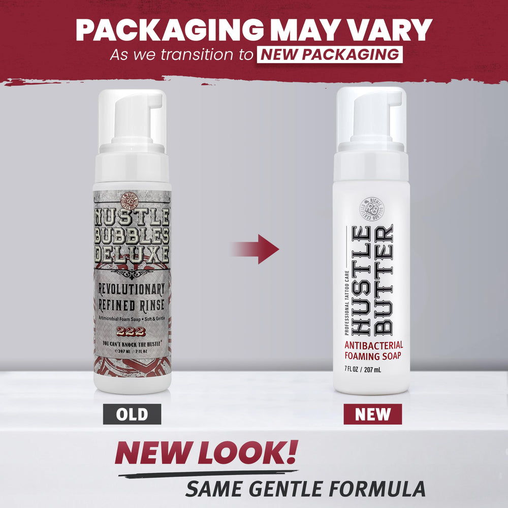 Product packaging front of Hustle Bubbles deluxe box.