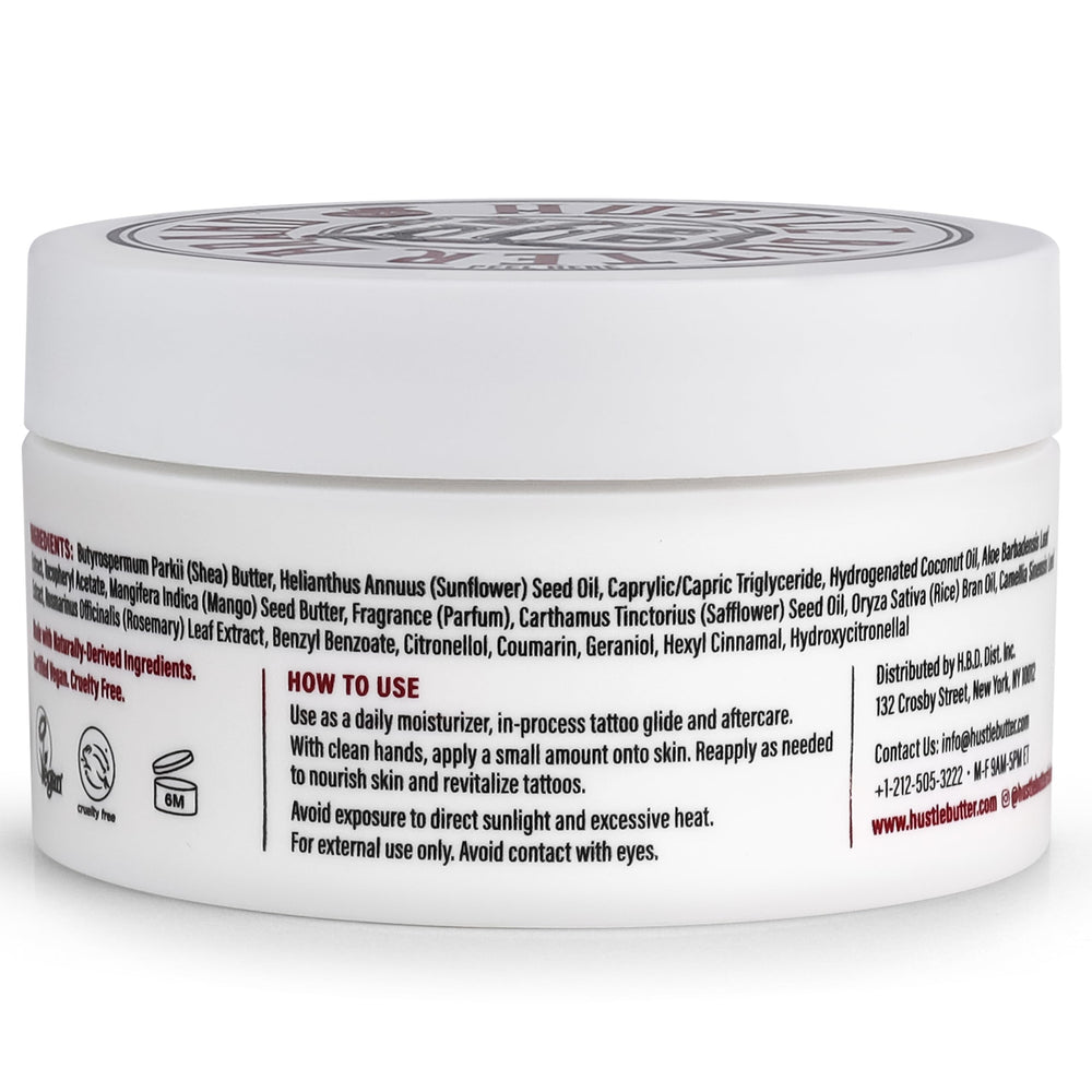 Hustle Butter Deluxe 5oz tub on display highlights long-lasting moisture.
