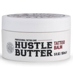 Hustle Butter Deluxe cruelty-free packaging emphasizes ethical tattoo aftercare.