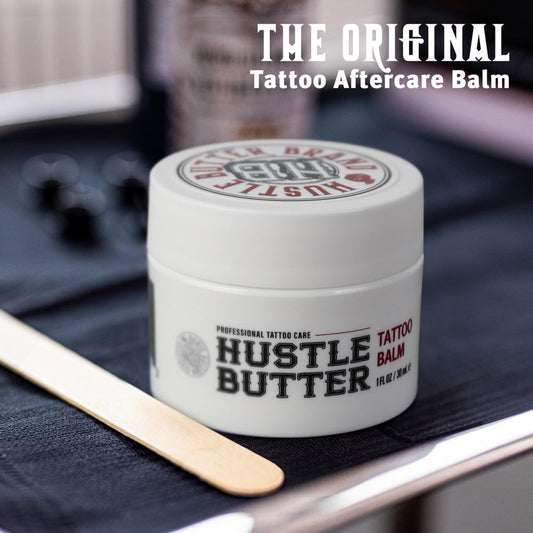 Hustle Butter Deluxe ingredients include shea, coconut oil, mango butter, and green tea extract