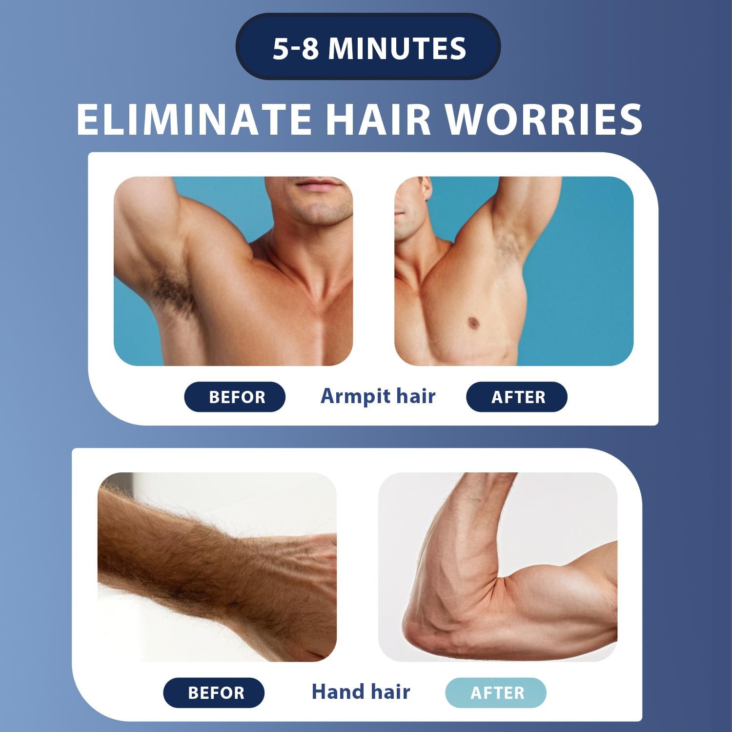 Huuazoi cream applied on leg demonstrating smooth removal without razor