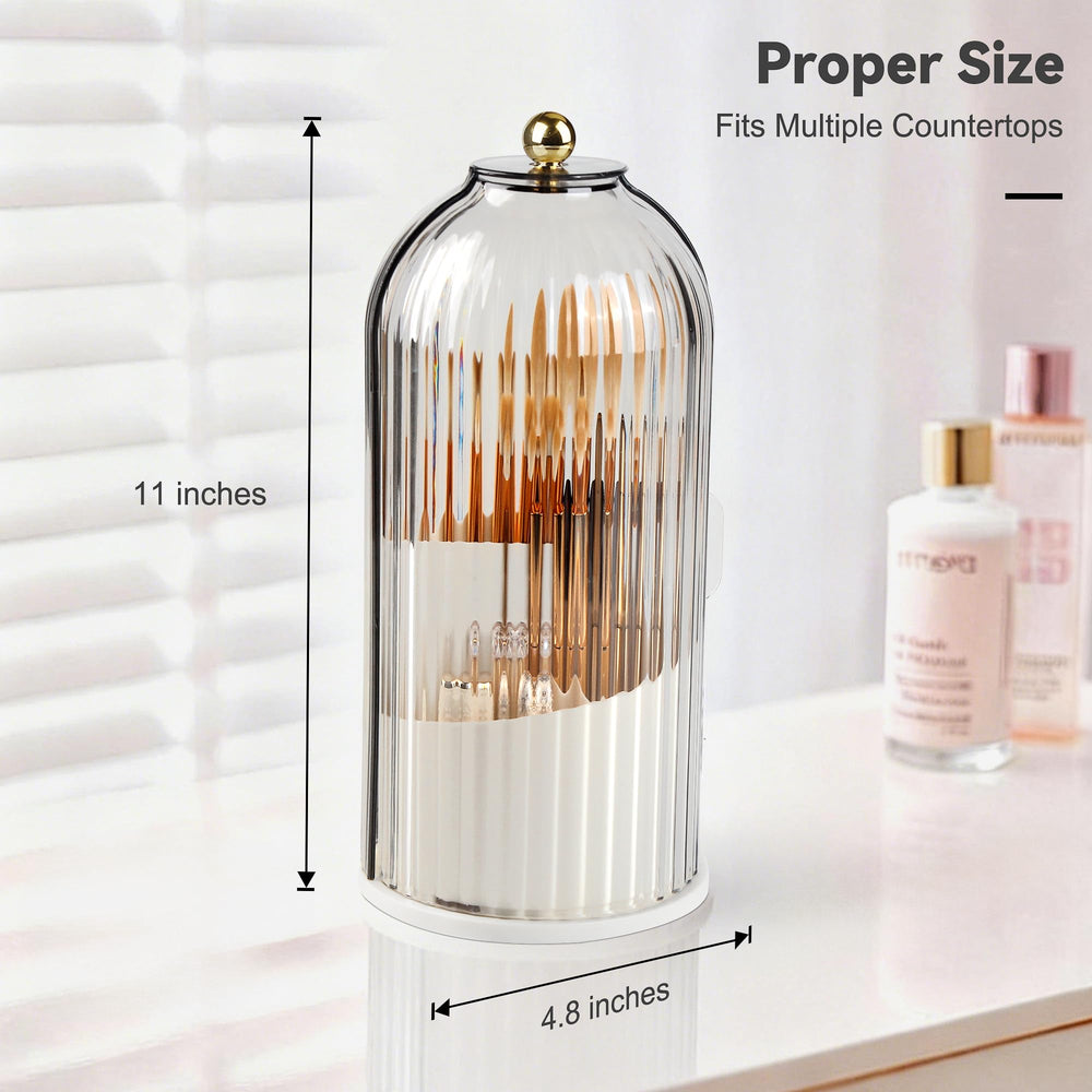 Hvygss dustproof vanity organizer for bathroom and desk spaces.