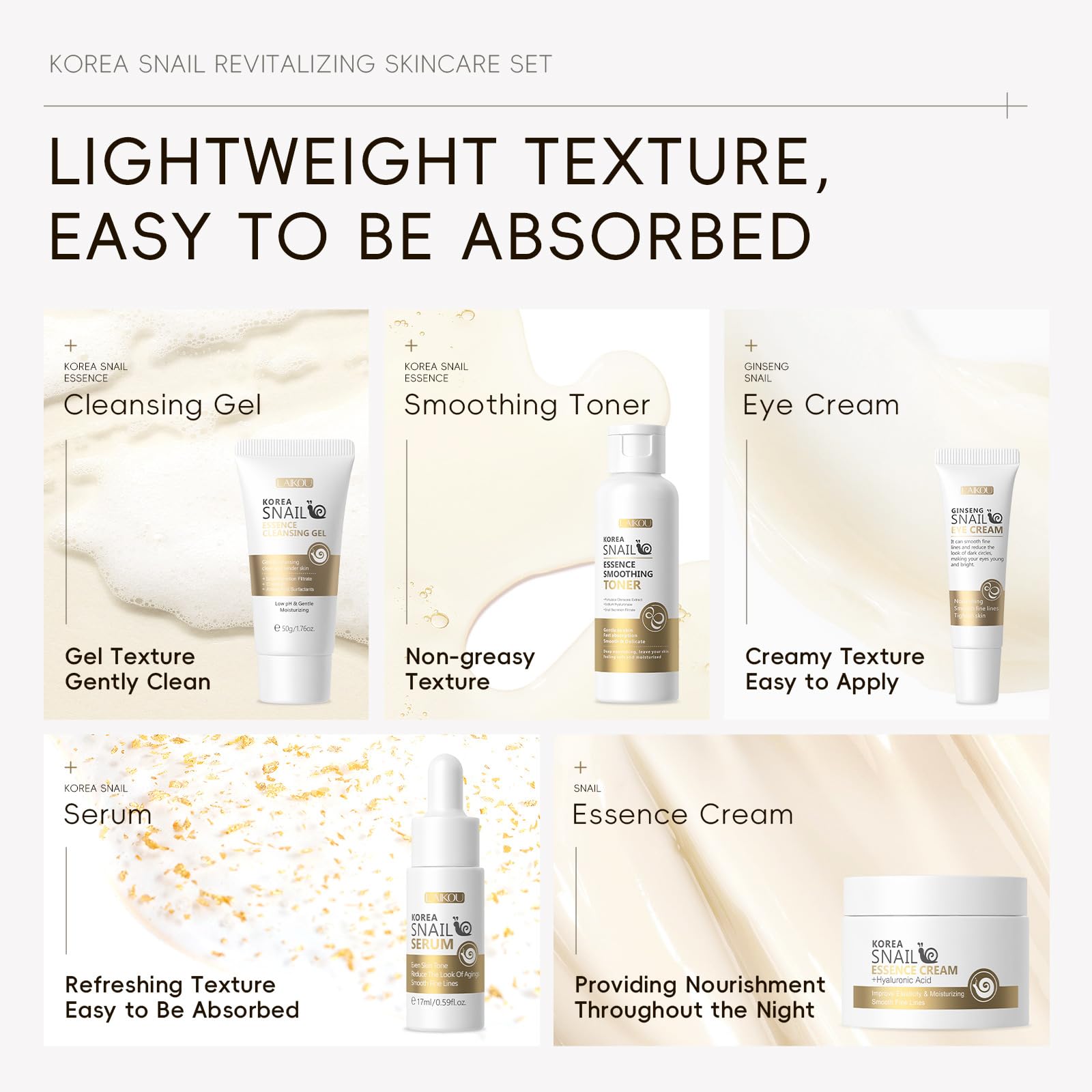 HXLYBD snail eye cream nourishes delicate under-eye area