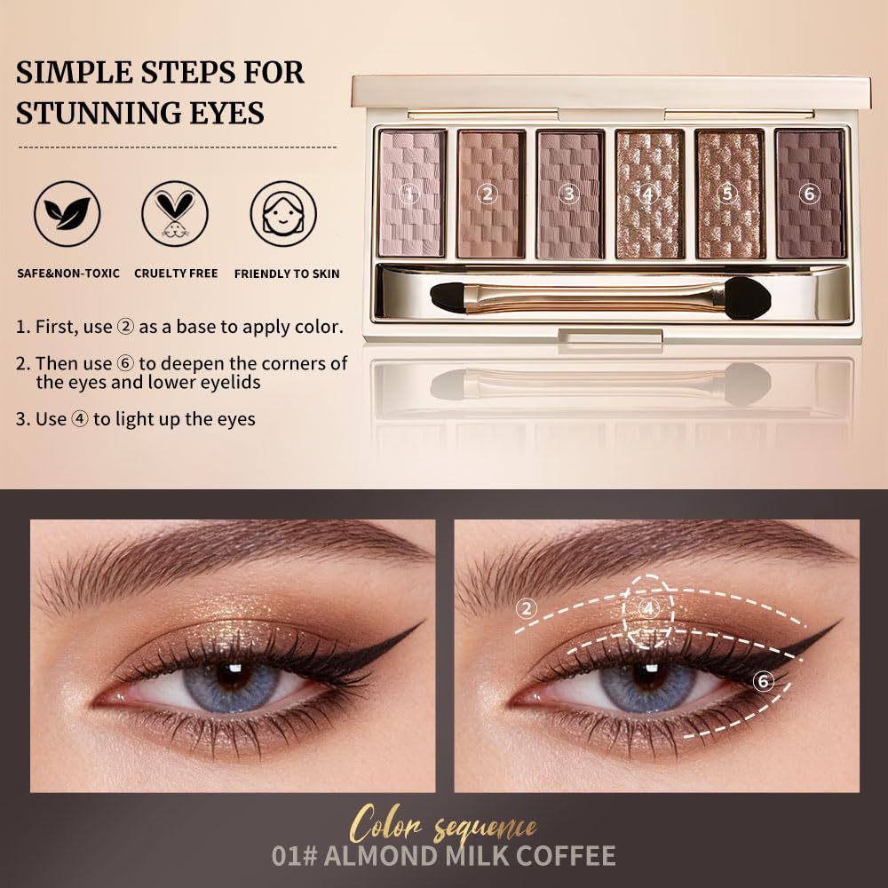 Hxssll Neutral Nude Brown creamy shimmers add luminous highlights.